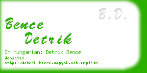 bence detrik business card